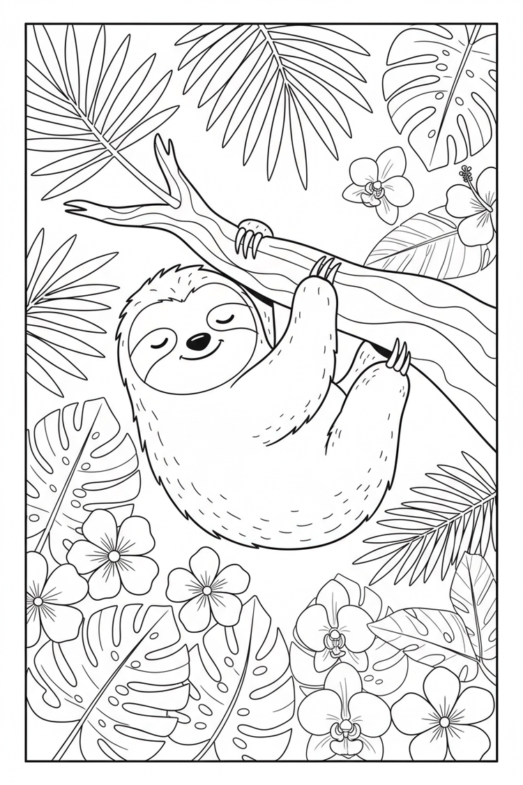Sloth Coloring Page