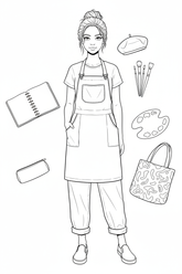 Art-studio fashion coloring page