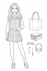 Bookstore-day fashion coloring page