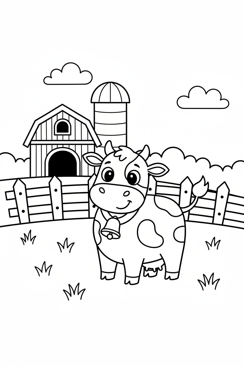 Cow coloring page