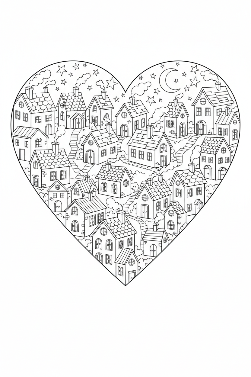 Cozy Cityscape Heart