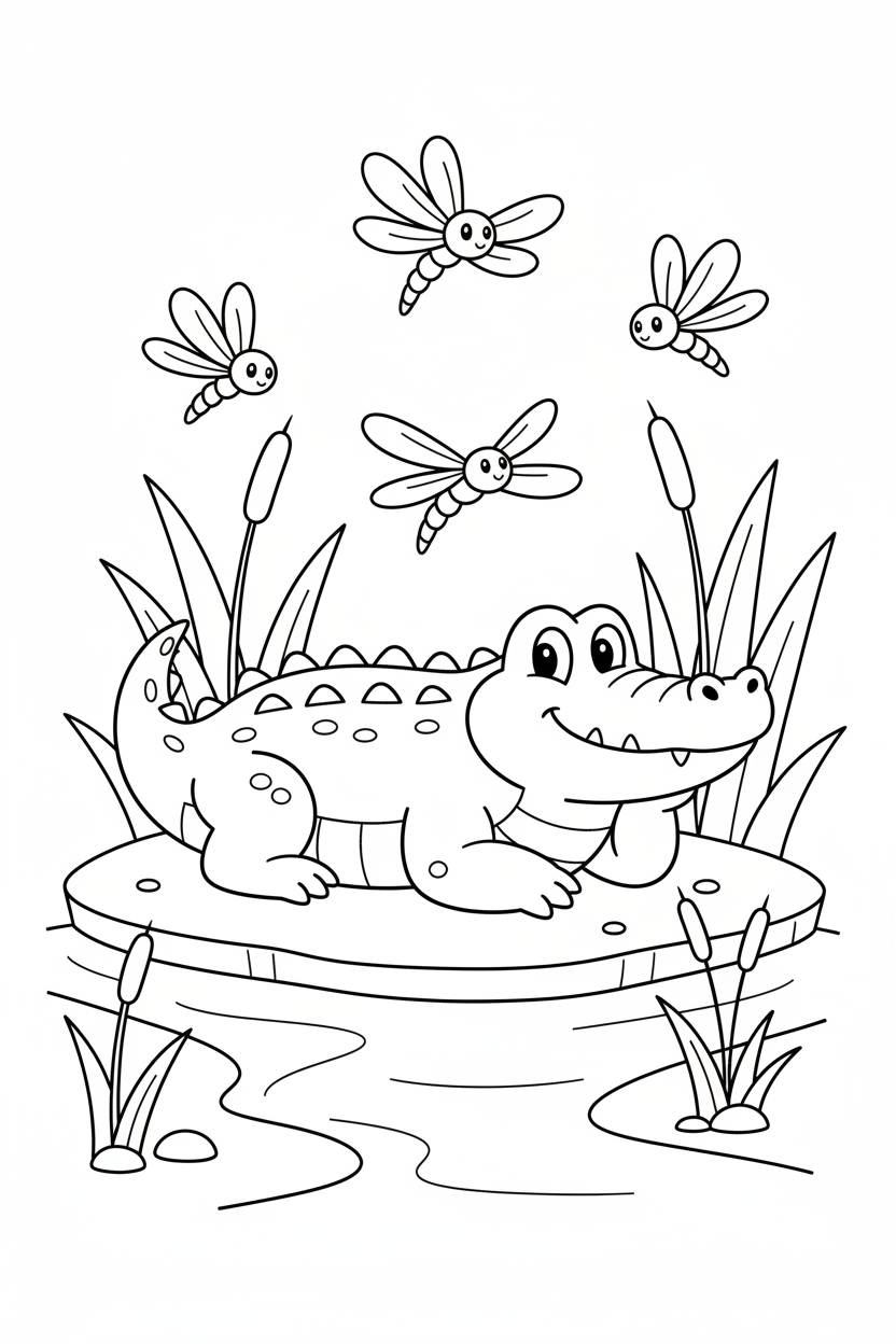 Crocodile coloring page