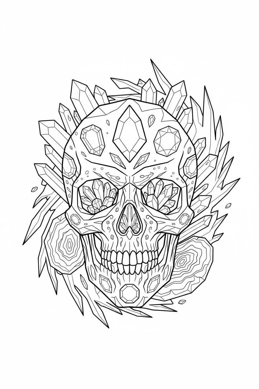 Crystal Skull Coloring Page