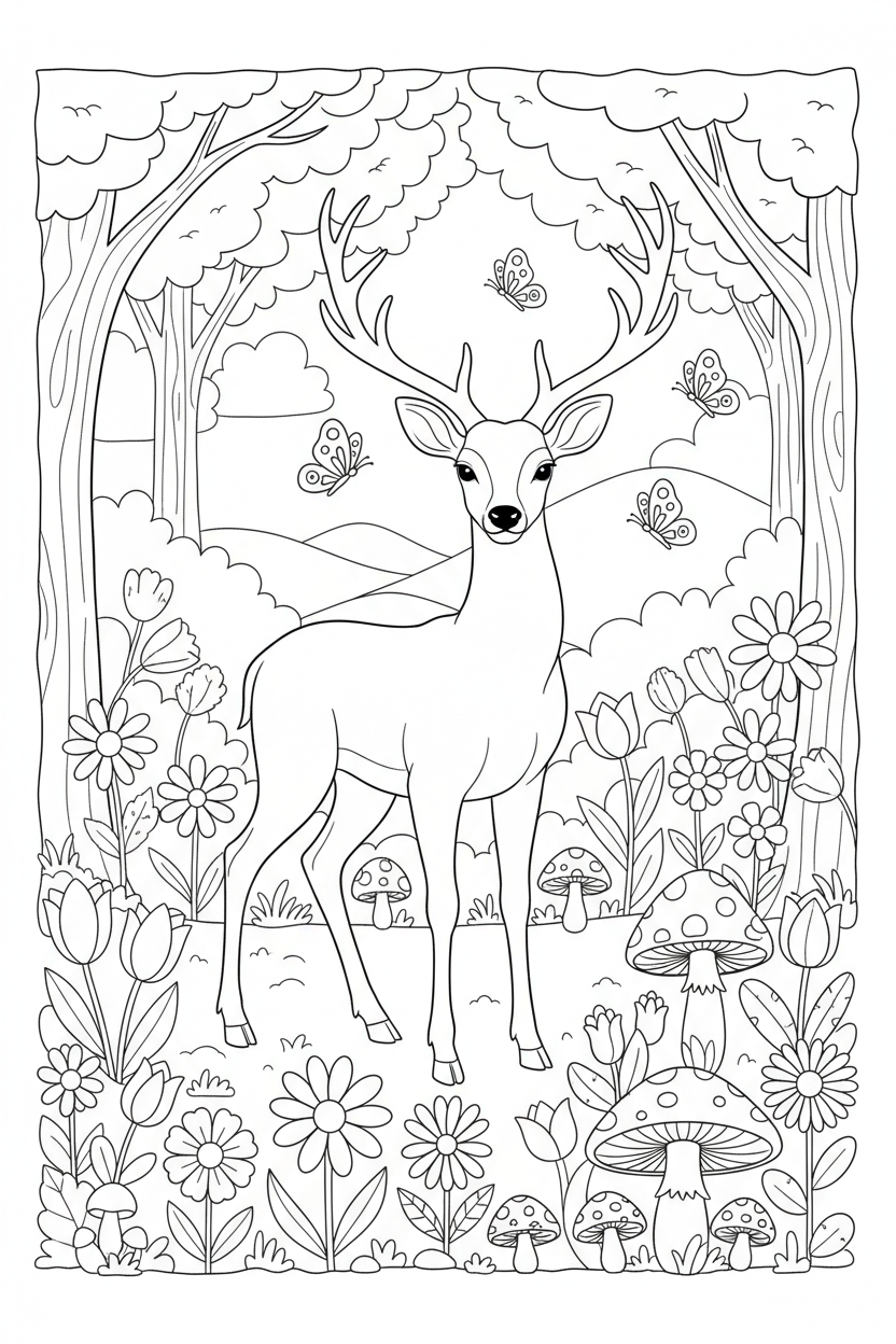 Deer Coloring Page
