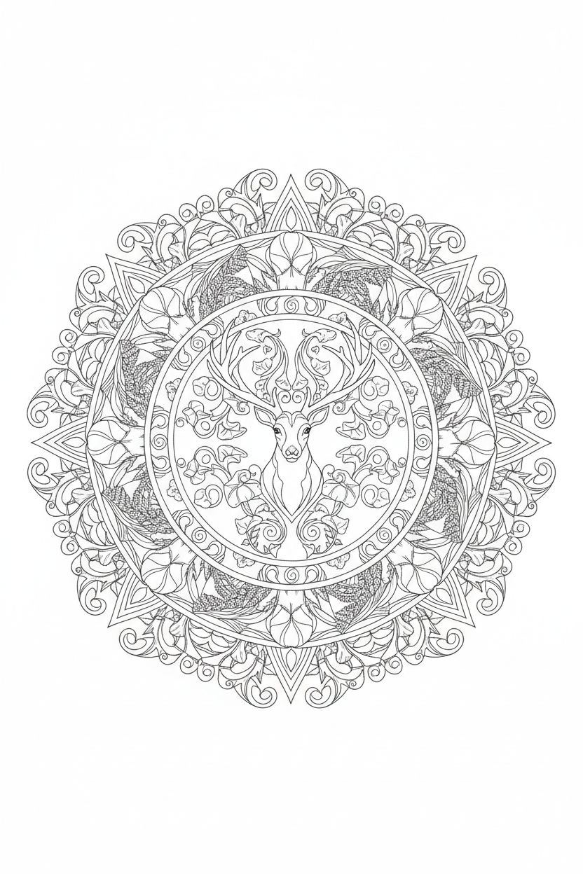 Deer Fern Mandala