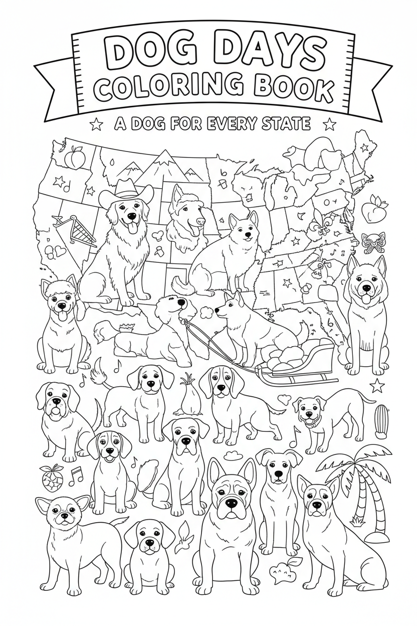 Dog Days Coloring Book Cover