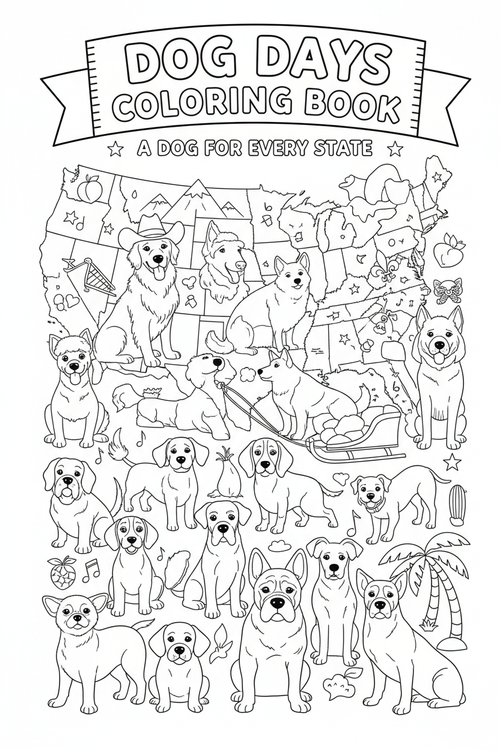 Dog Days Coloring Book Cover