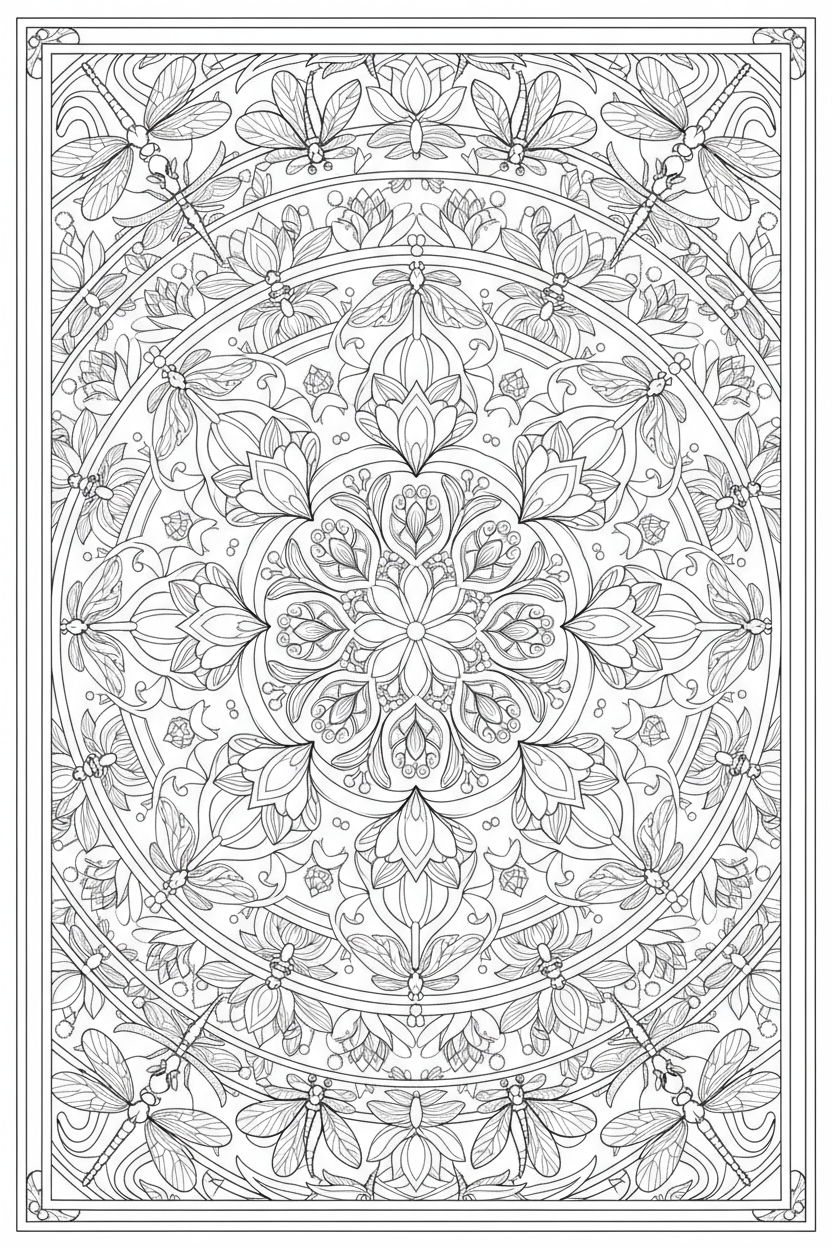 Dragonfly Lotus Mandala
