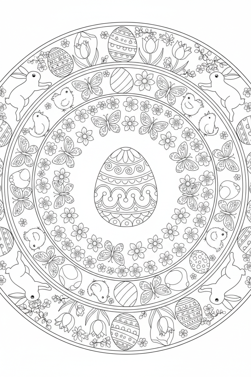 Easter Mandala Coloring Page