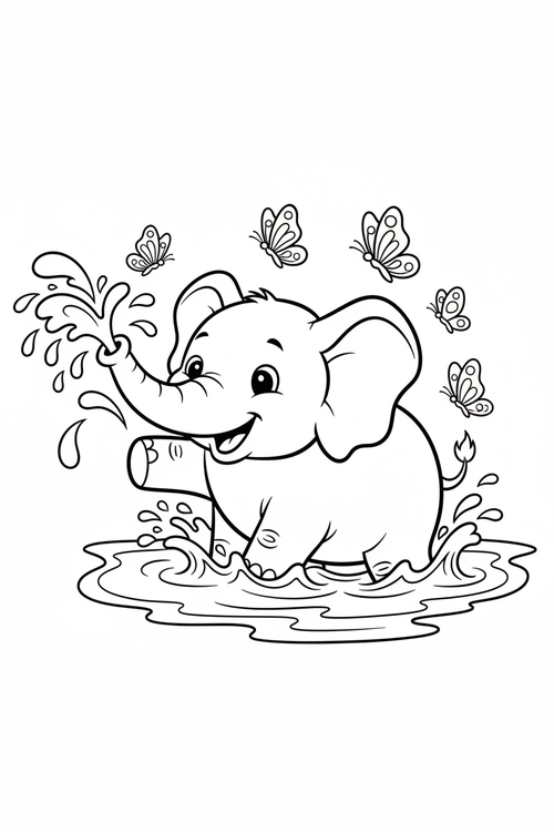 Elephant coloring page