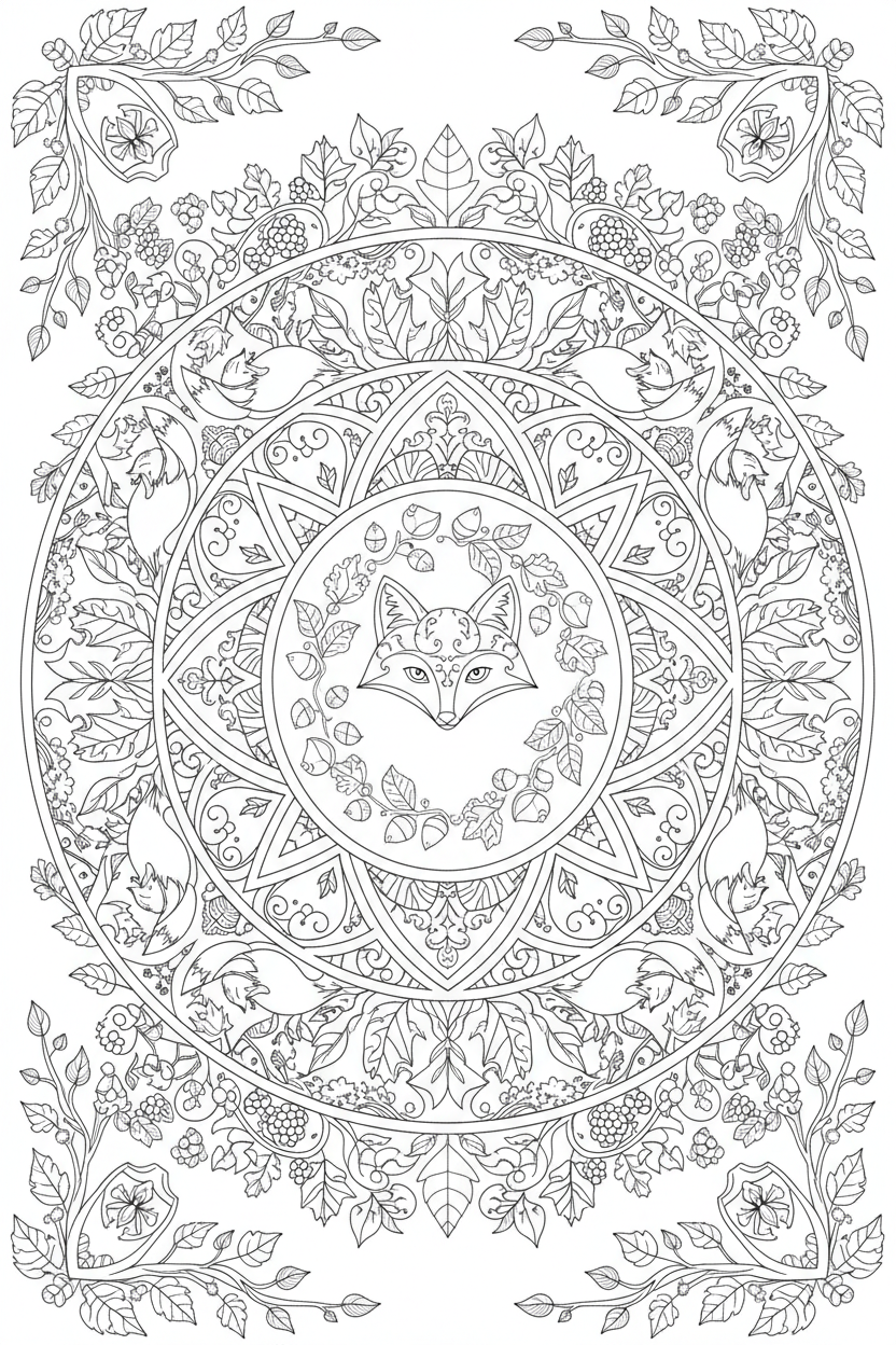 Fox Autumn Mandala