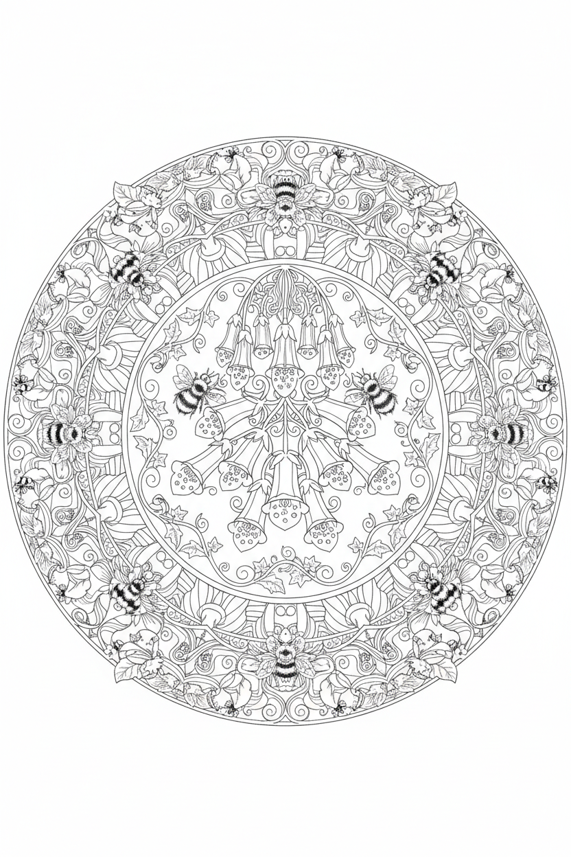 Foxglove Bee Mandala