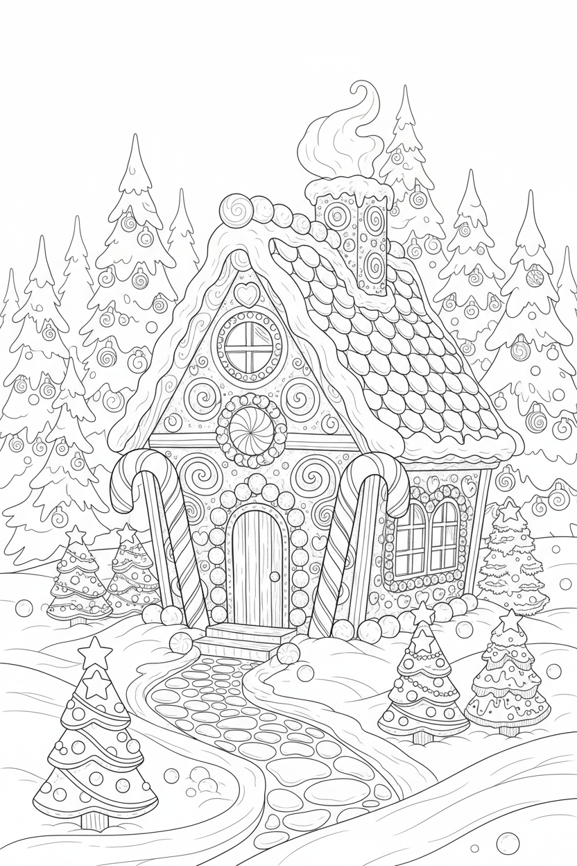 Gingerbread House Scene