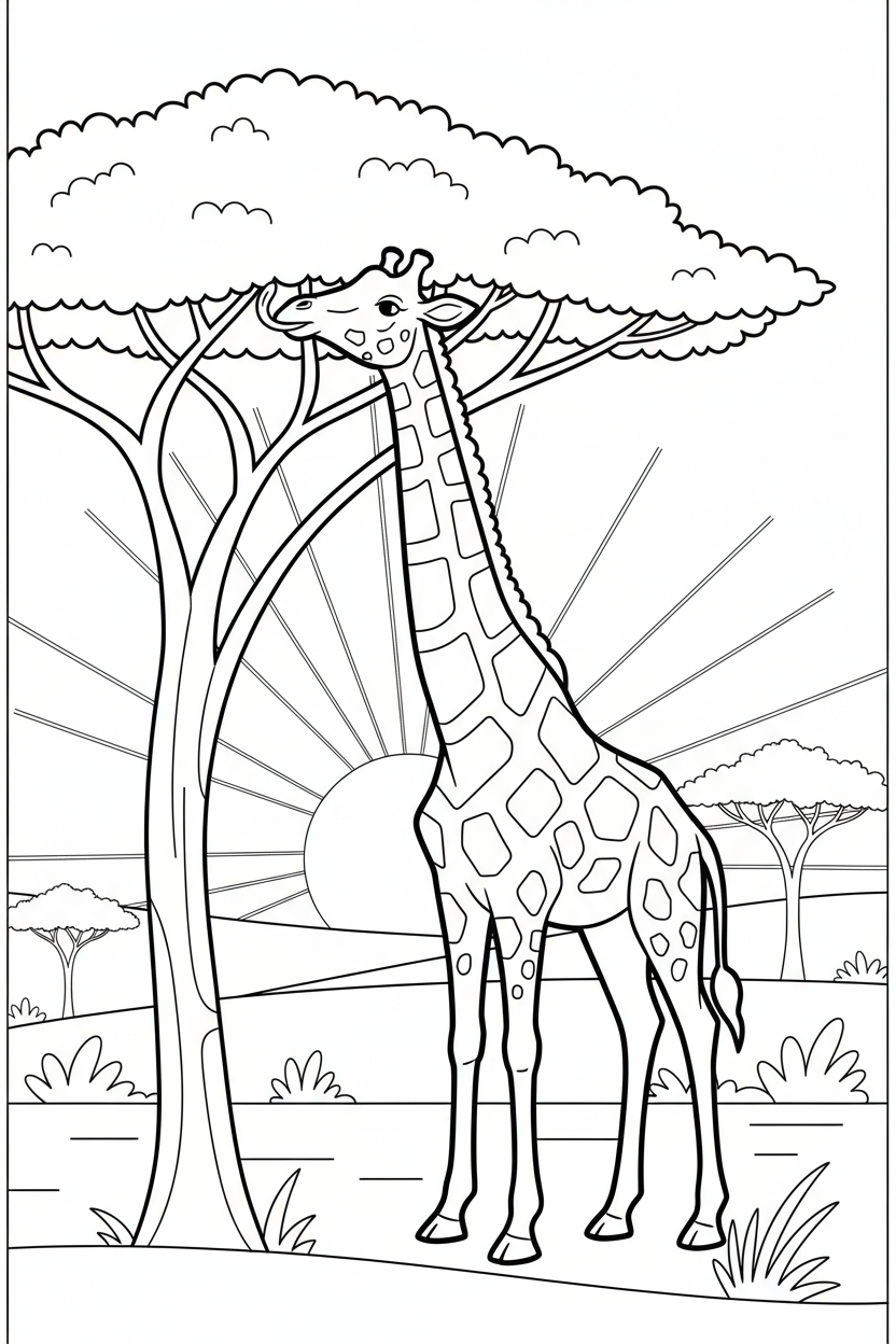 Giraffe Coloring Page