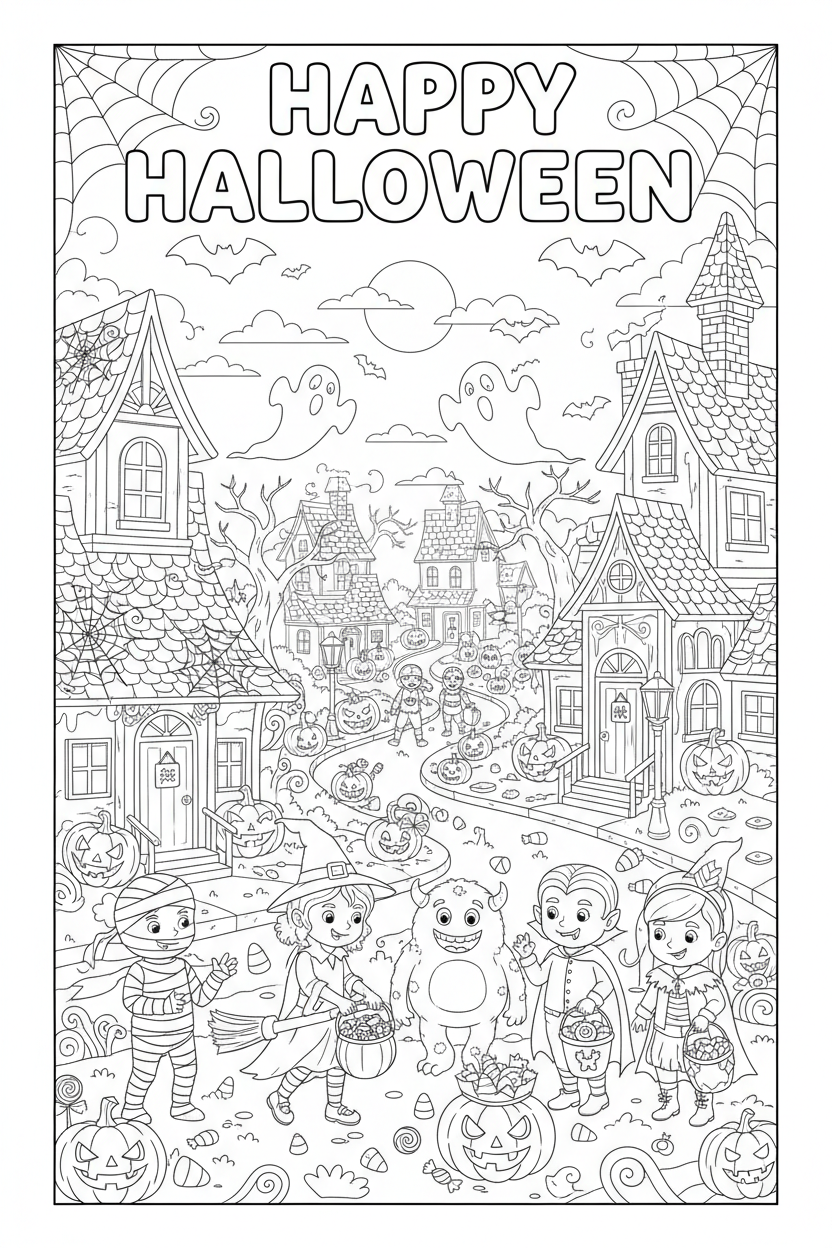 Halloween Trick or Treat Scene