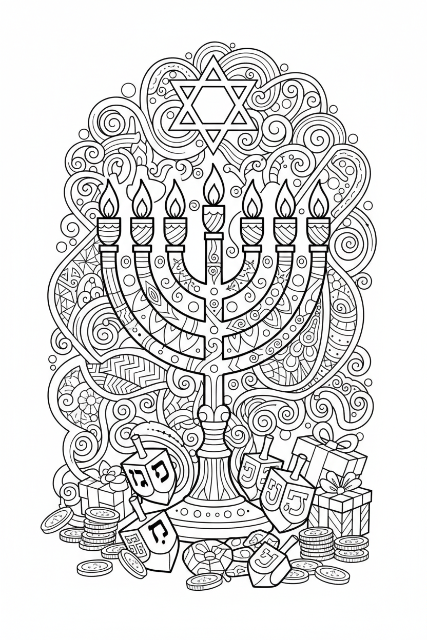 Hanukkah Coloring Page