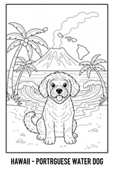 Hawaii - Portuguese Water Dog Coloring Page