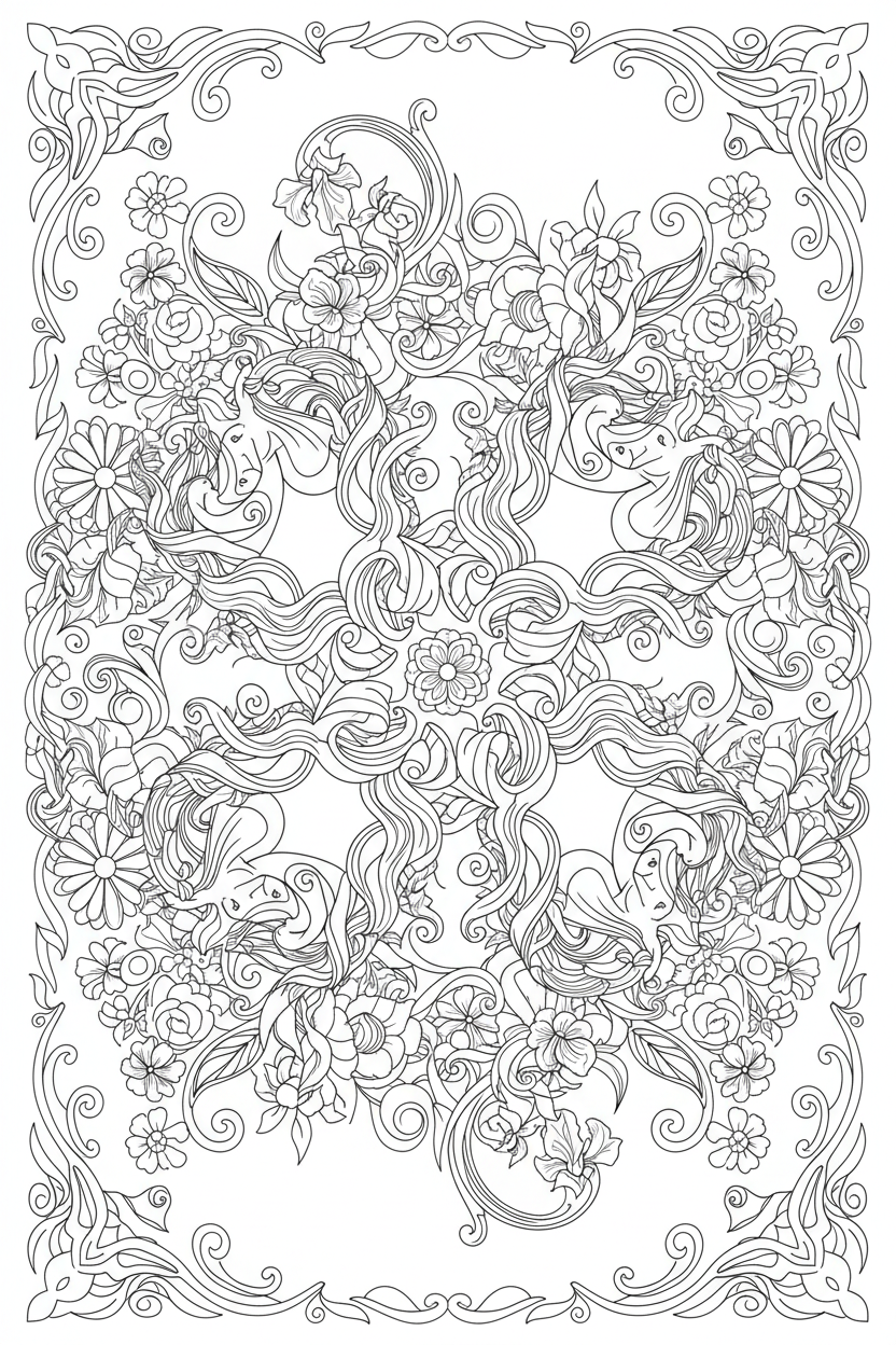 Horse Wildflower Mandala