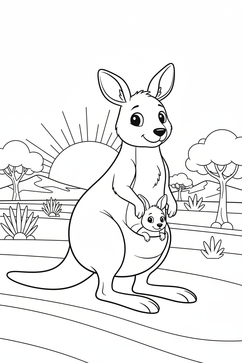 Kangaroo Coloring Page