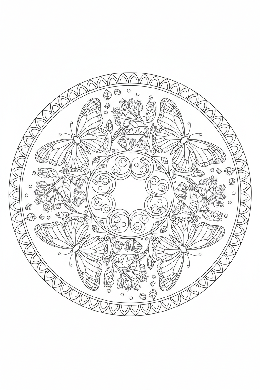 Monarch Butterfly Mandala