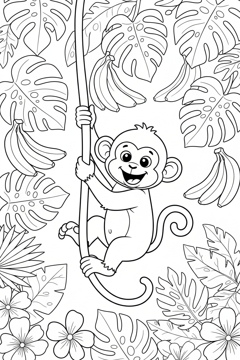 Monkey Coloring Page
