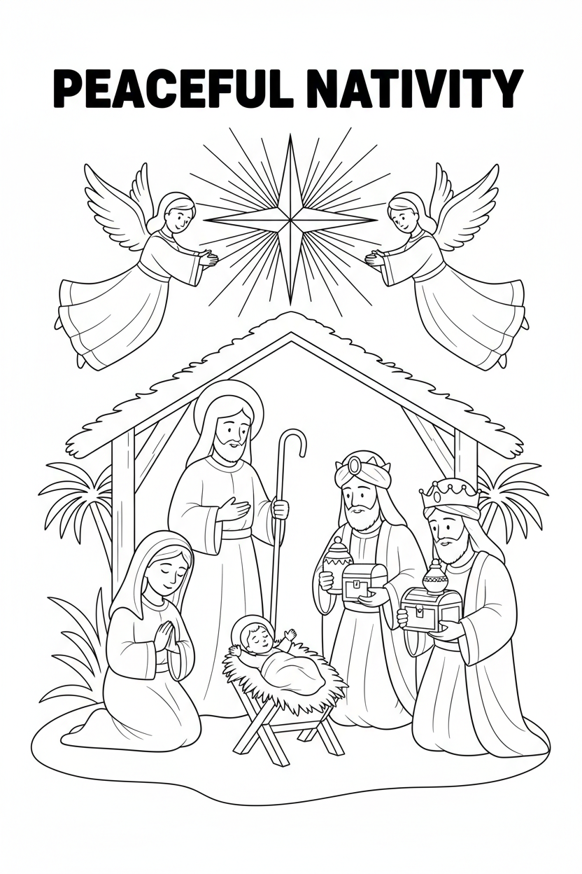 Nativity Coloring Page