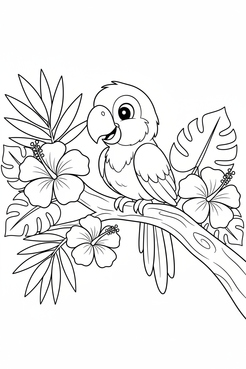 Parrot coloring page