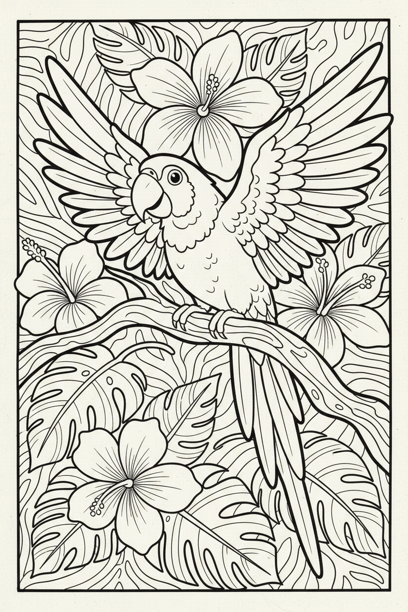 Parrot Coloring Page