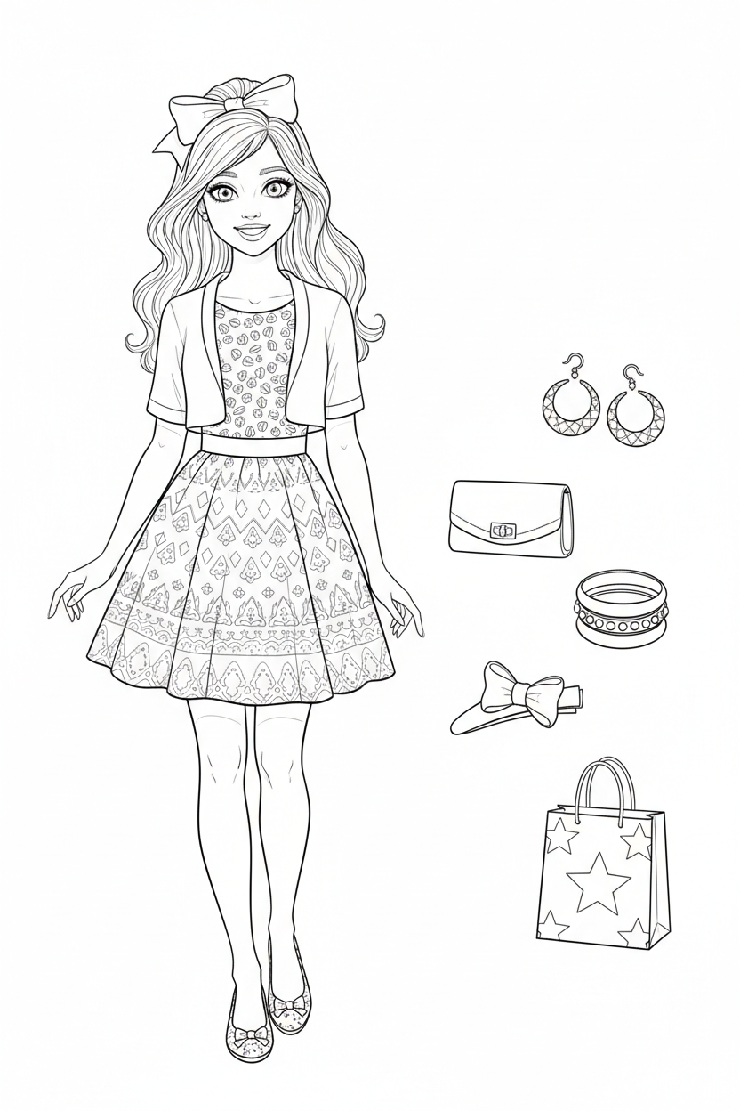 Party fashion coloring page