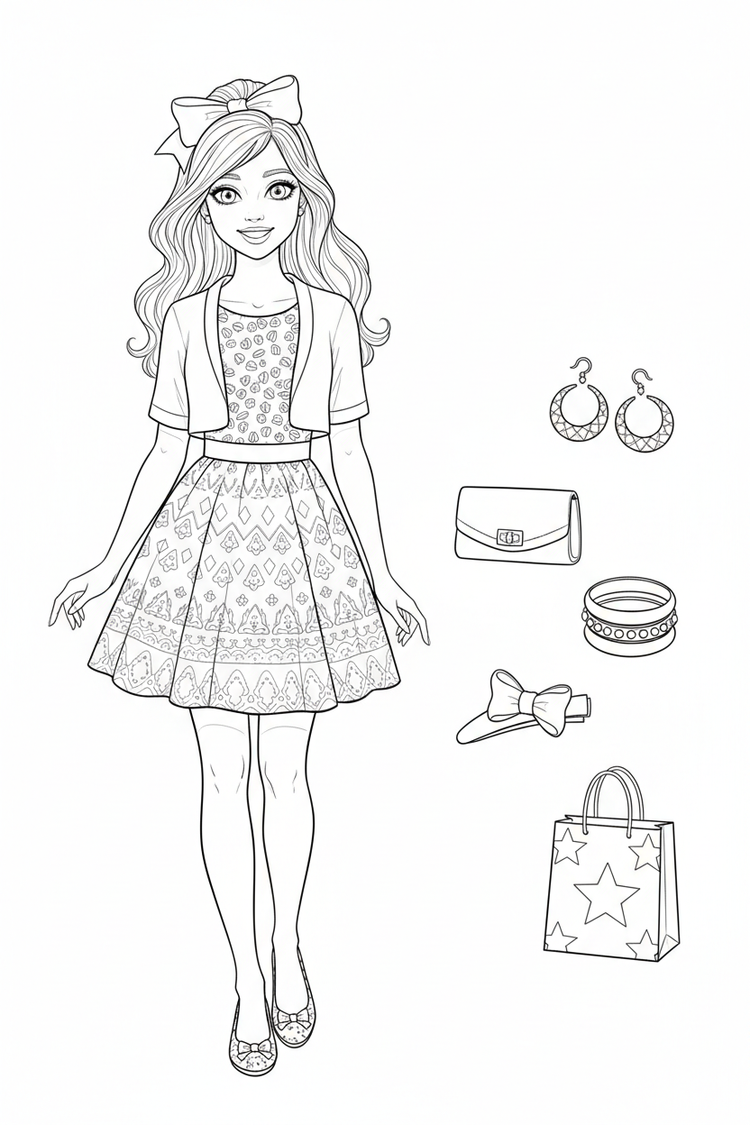 Party fashion coloring page