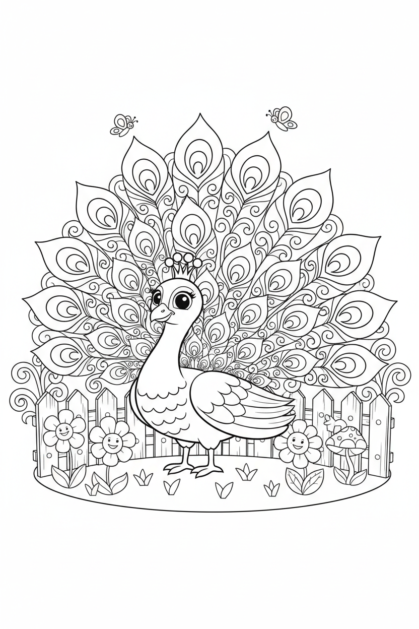 Peacock coloring page