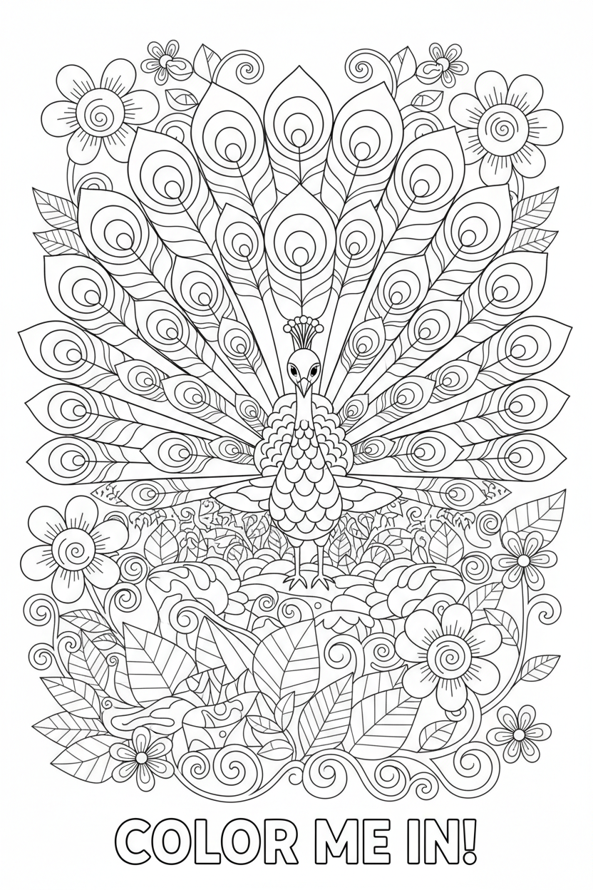 Peacock Coloring Page