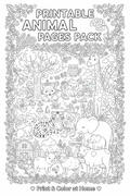 Printable Animal Pages Pack Cover