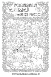 Printable Animal Pages Pack Cover