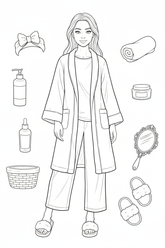 Self-care-day fashion coloring page