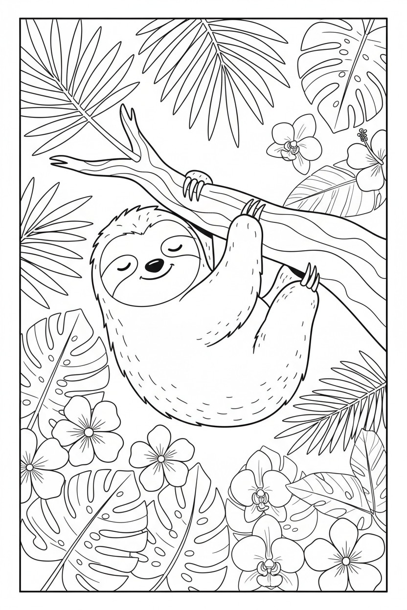 Sloth Coloring Page