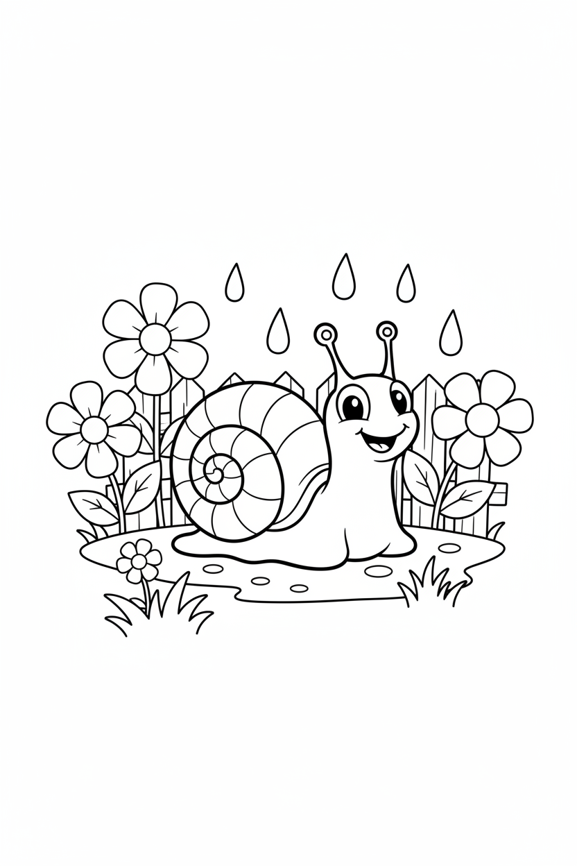 Snail coloring page