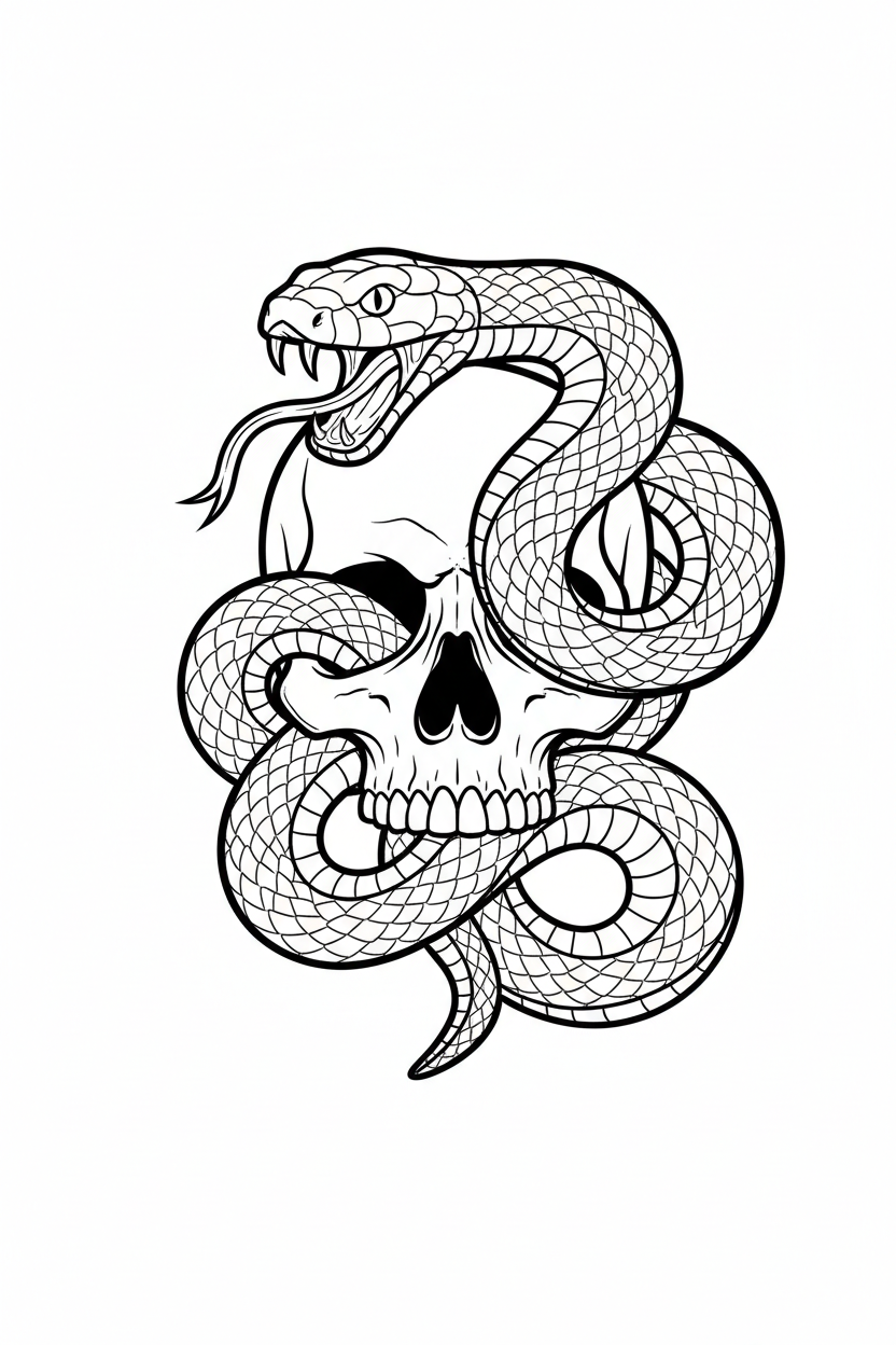 Snake Skull Coloring Page