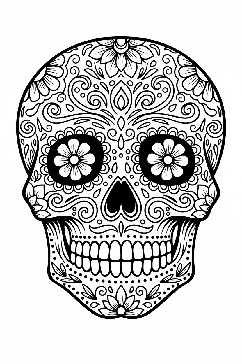 Sugar Skull Coloring Page