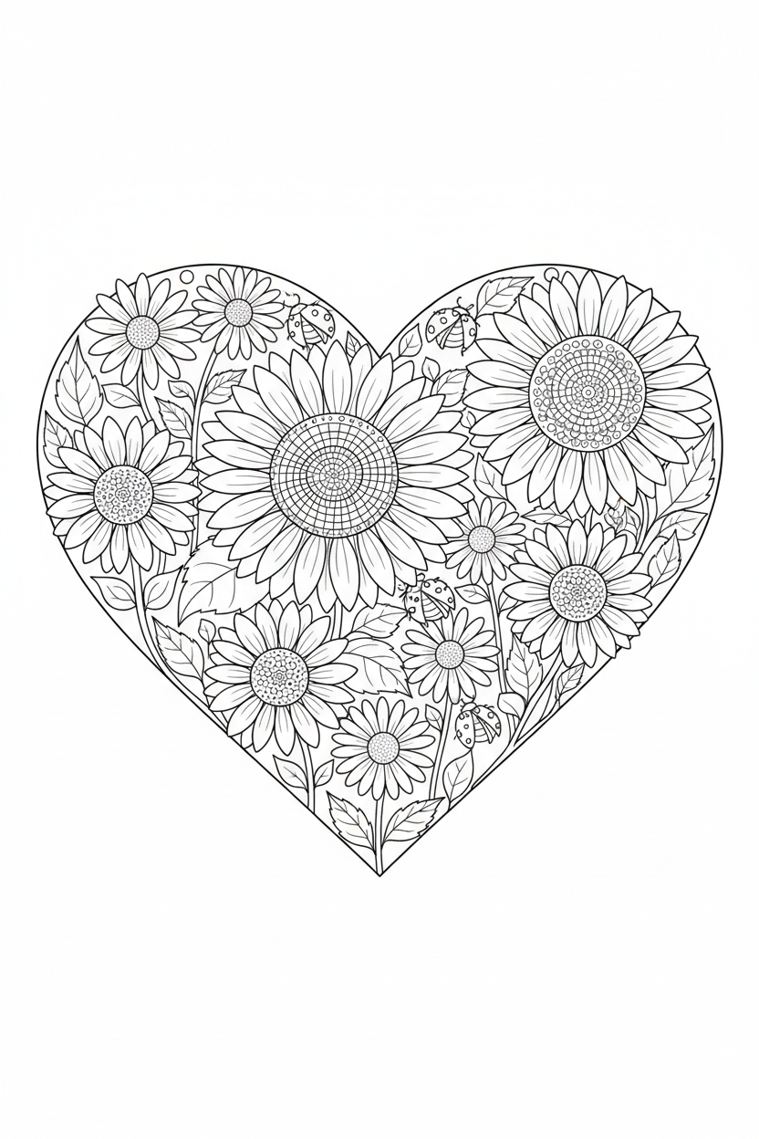 Sunflower Garden Heart