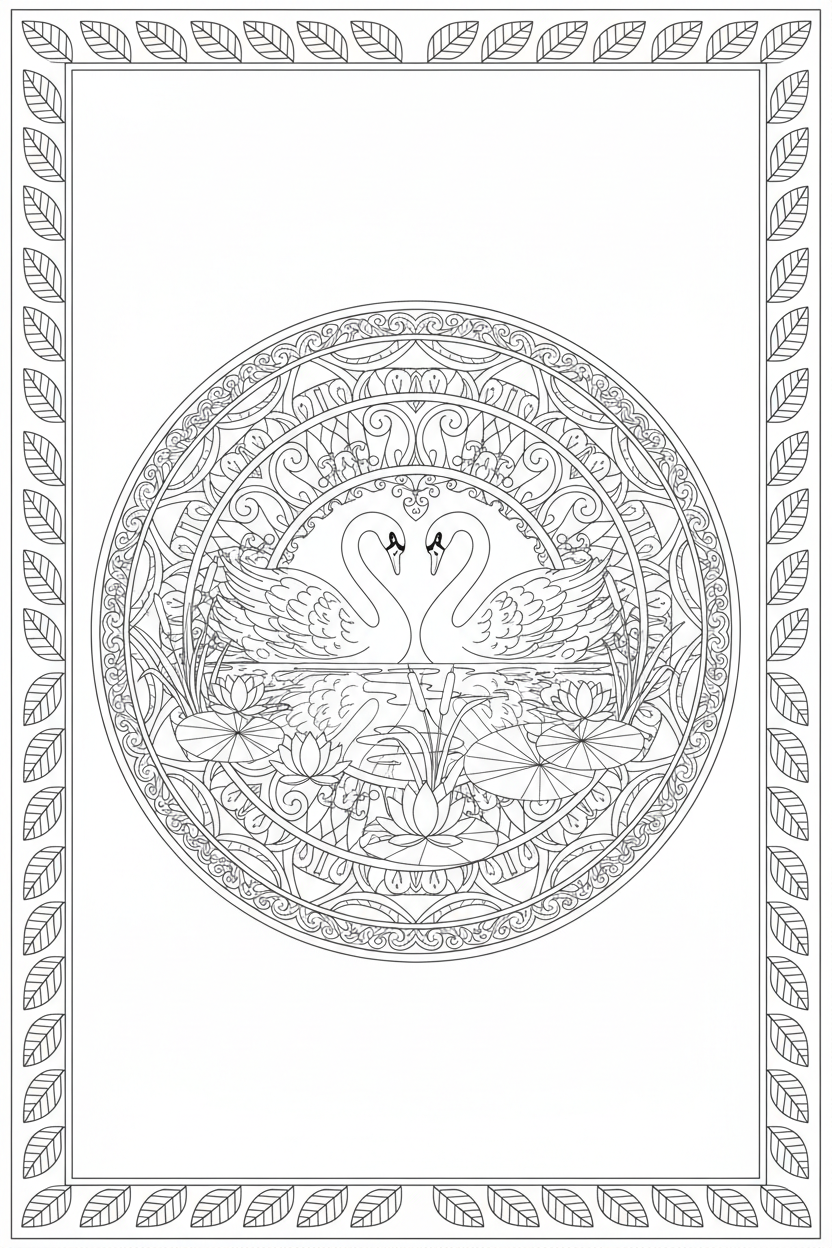 Swan Water Lily Mandala
