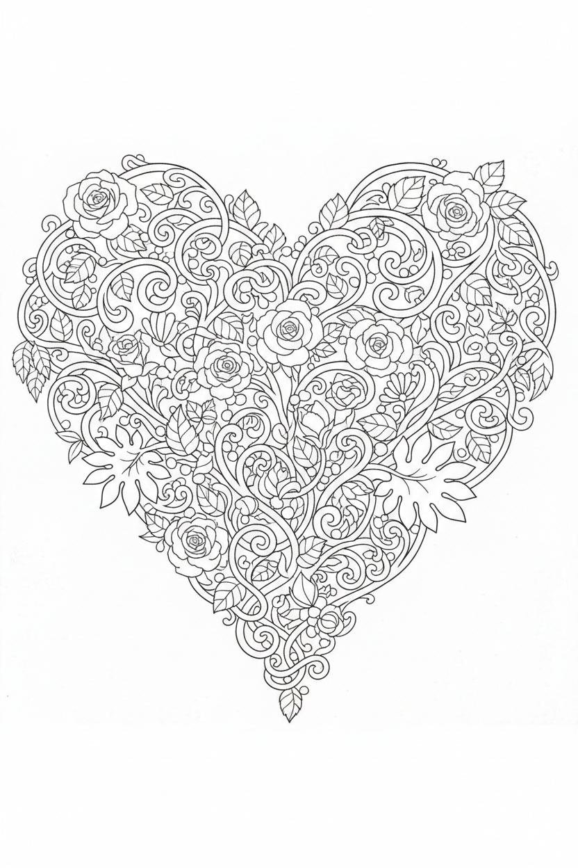 Vine and Rose Heart