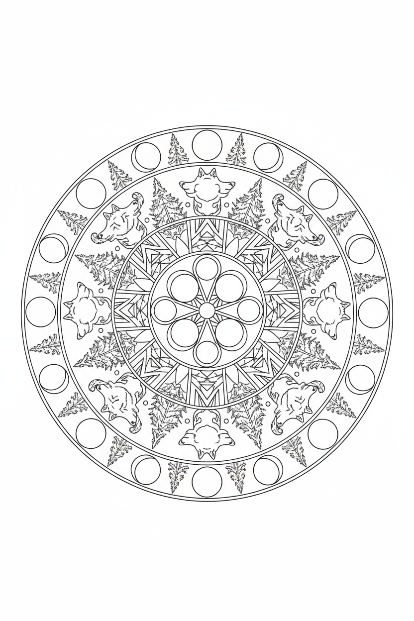 Wolf Moon Mandala