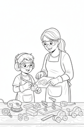 Wooden toy-car project coloring page